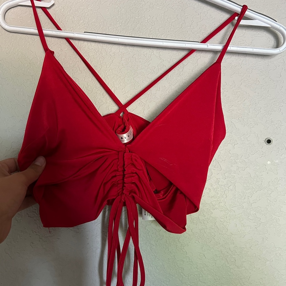 Red crop top